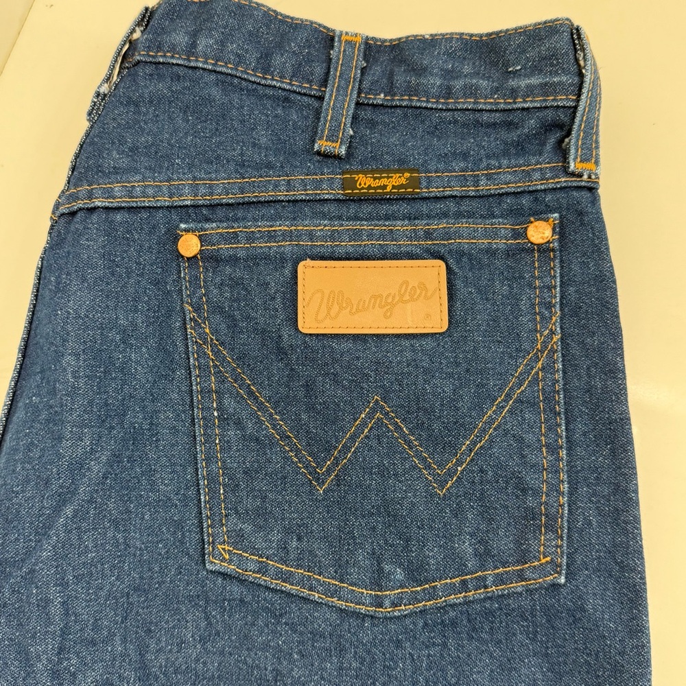 Wrangler Jeans Men's Cowboy Cut Original Fit Denim Dark Blue Stone Size 38”x38”